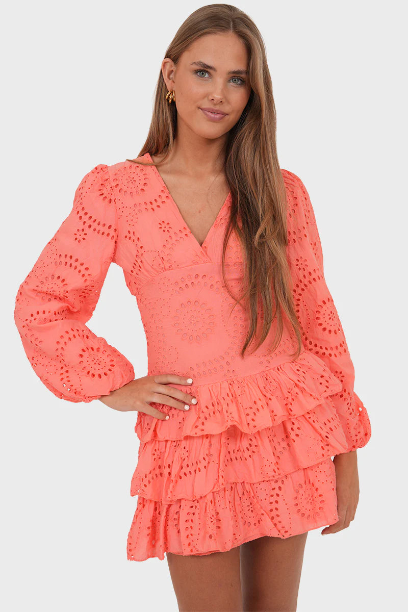 Coral - Mini dress