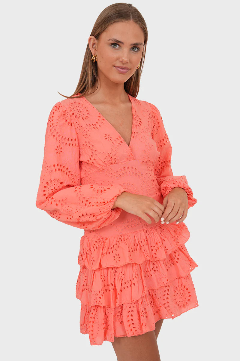Coral - Mini dress