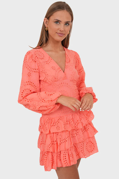 Coral - Mini dress