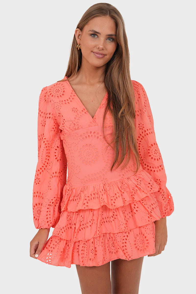 Coral - Mini dress